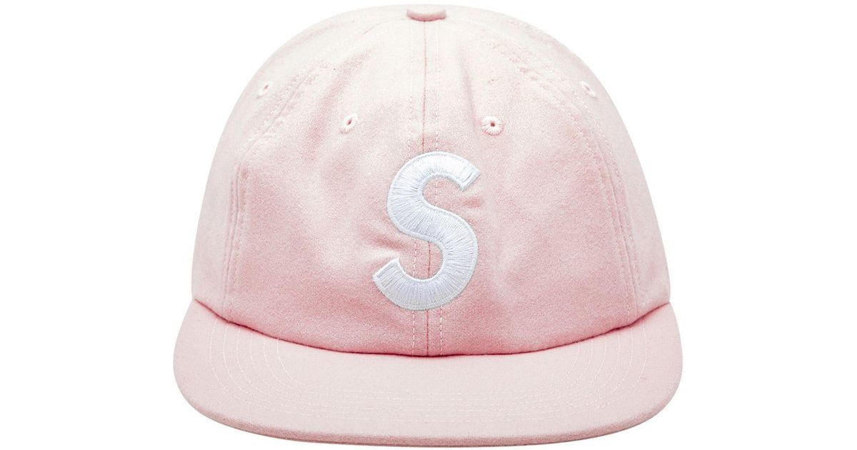 Supreme Wool S Logo 6-panel Cap in Pink 