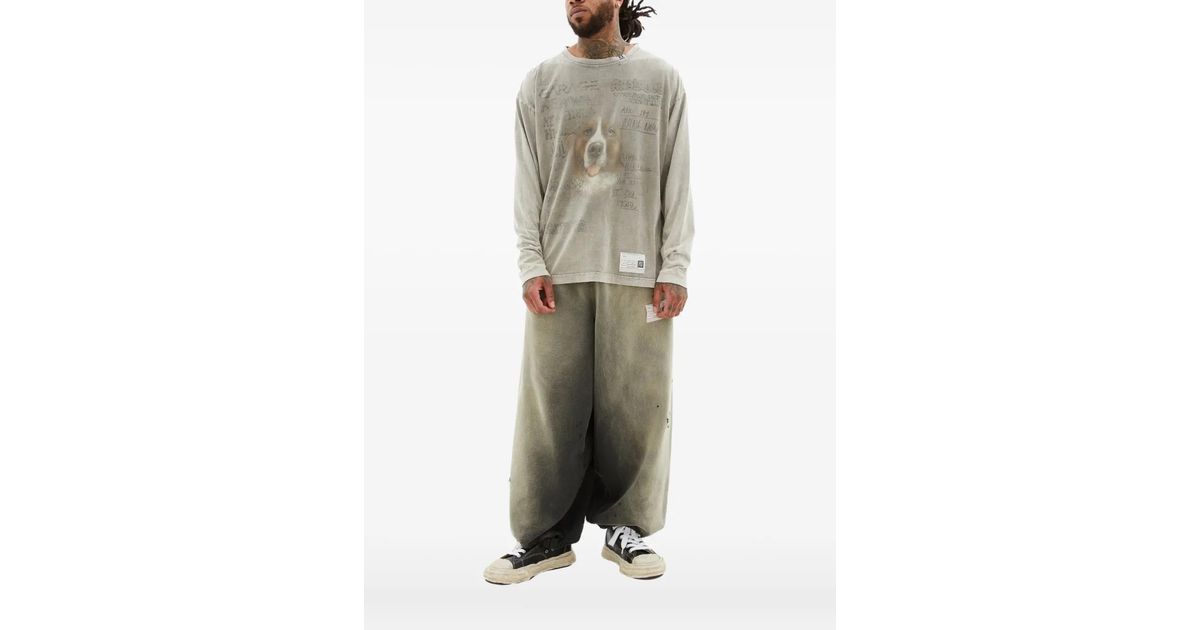 Maison Mihara Yasuhiro Bleached Ls Tee in Natural for Men | Lyst UK