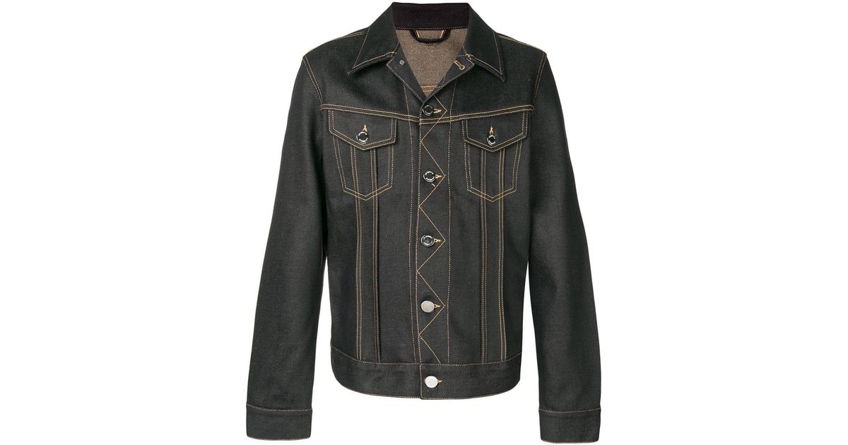 Les Hommes Stitch Detail Denim Jacket 