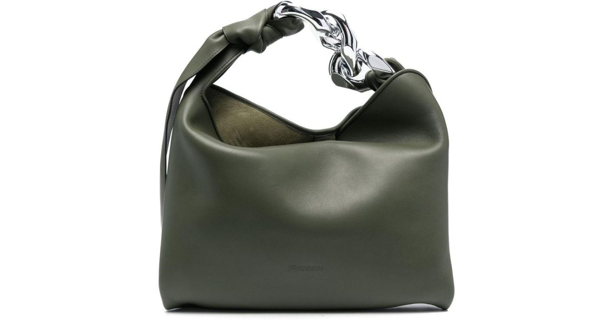JW Anderson Small Hobo Leather Tote Bag in Green | Lyst