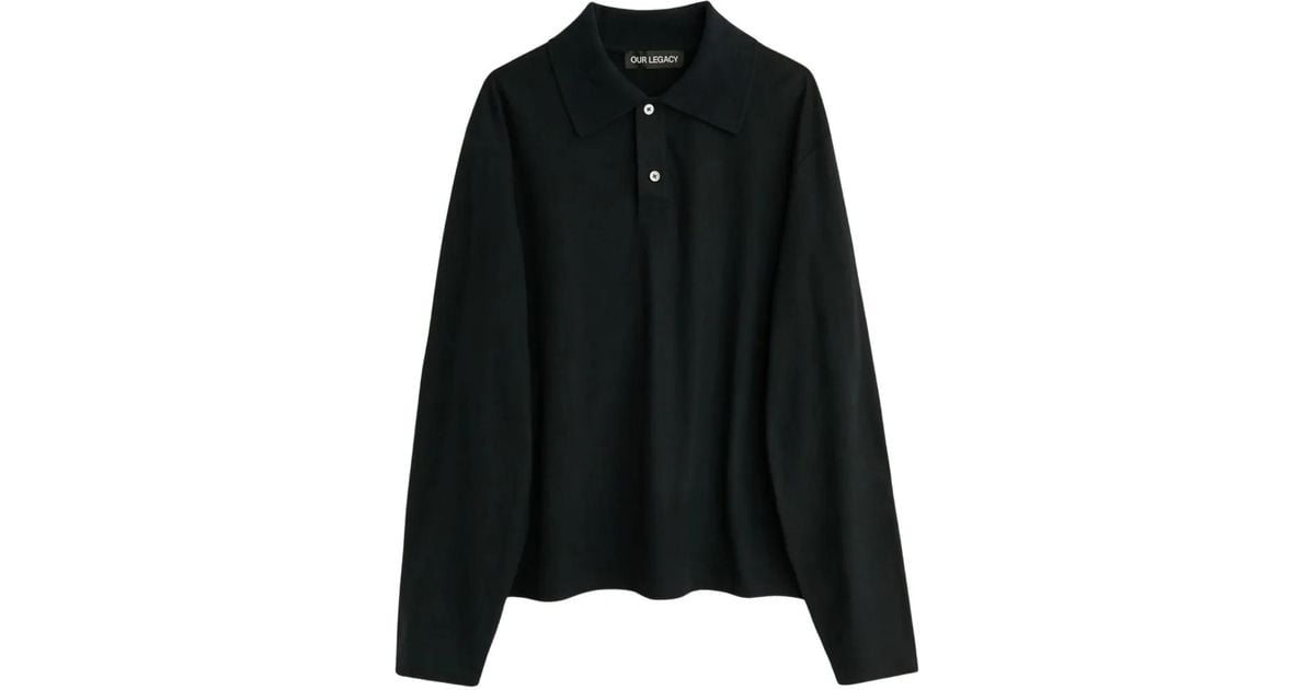 Our Legacy Rugby Long-Sleeve Polo Shirt in Black for Men | Lyst Canada