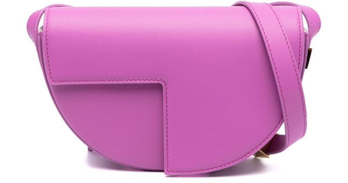 Patou Le Leather Shoulder Bag in Purple | Lyst