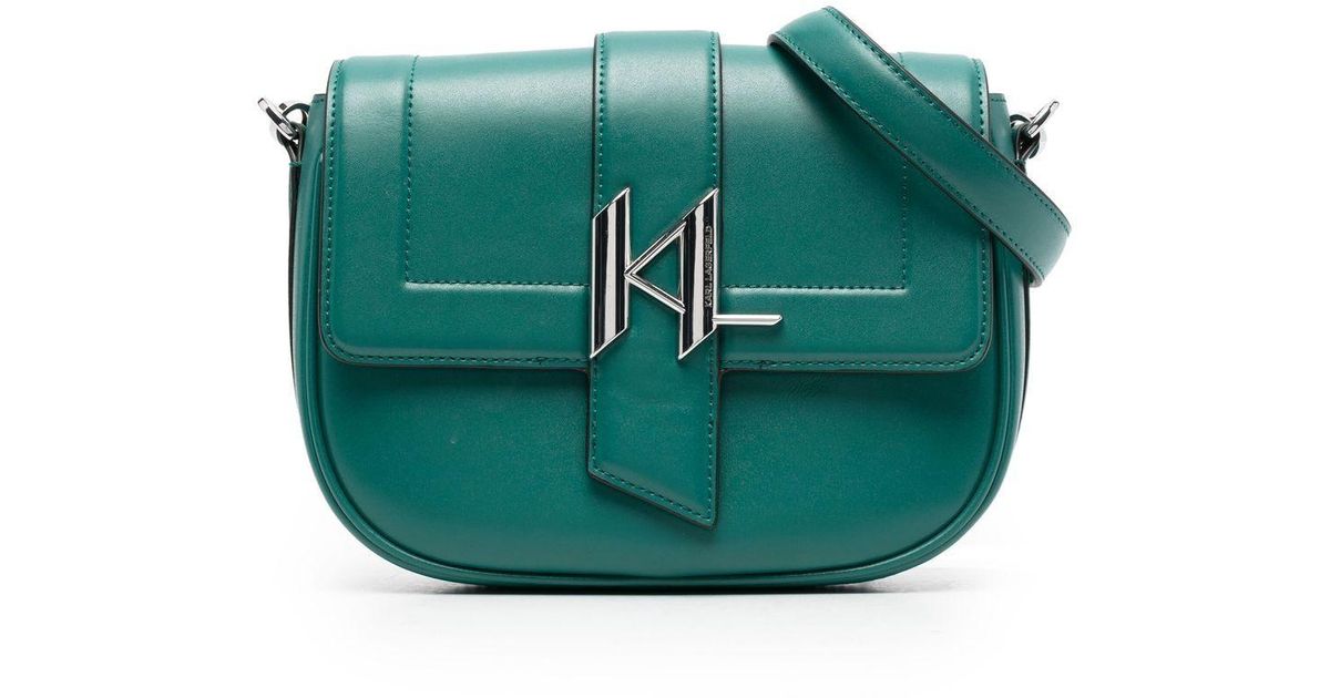 Karl Lagerfeld Leather Medium K/saddle Crossbody Bag in Green Lyst UK