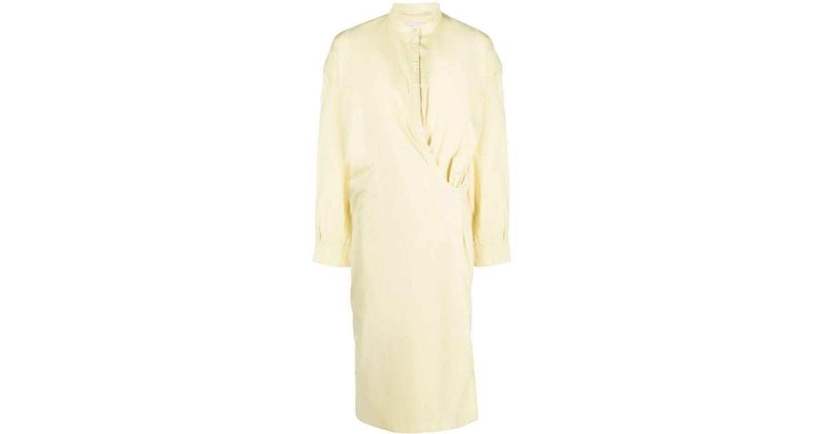 Lemaire Midi Shirt Dress With Twist Detail in Yellow | Lyst UK