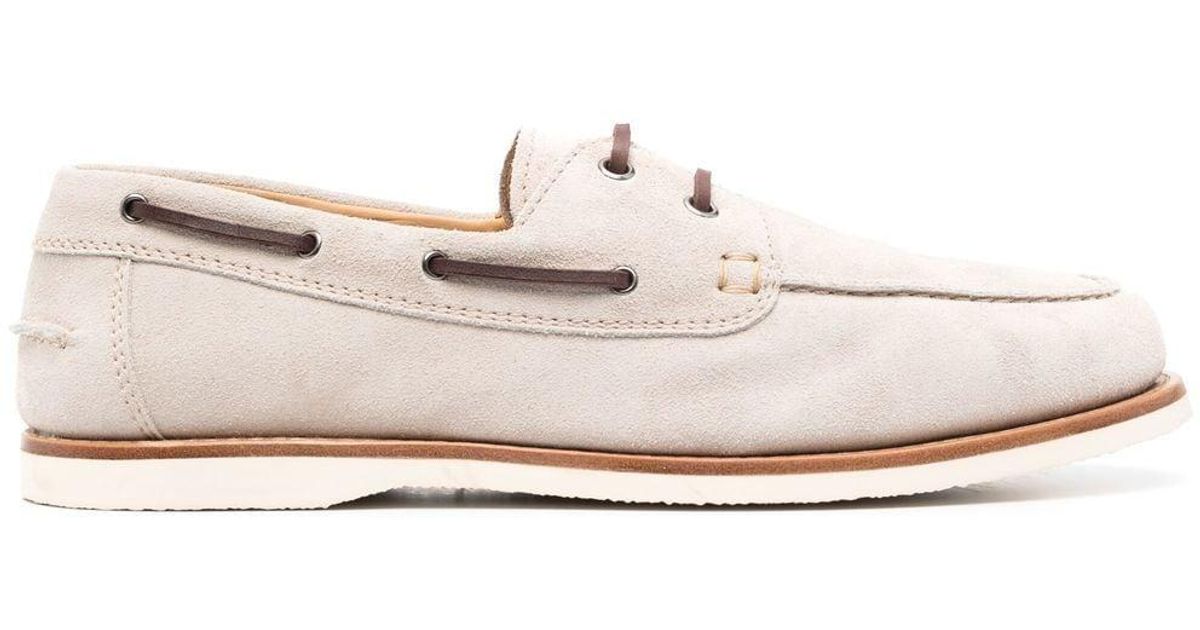 Brunello Cucinelli Lace-up Loafer in White for Men | Lyst