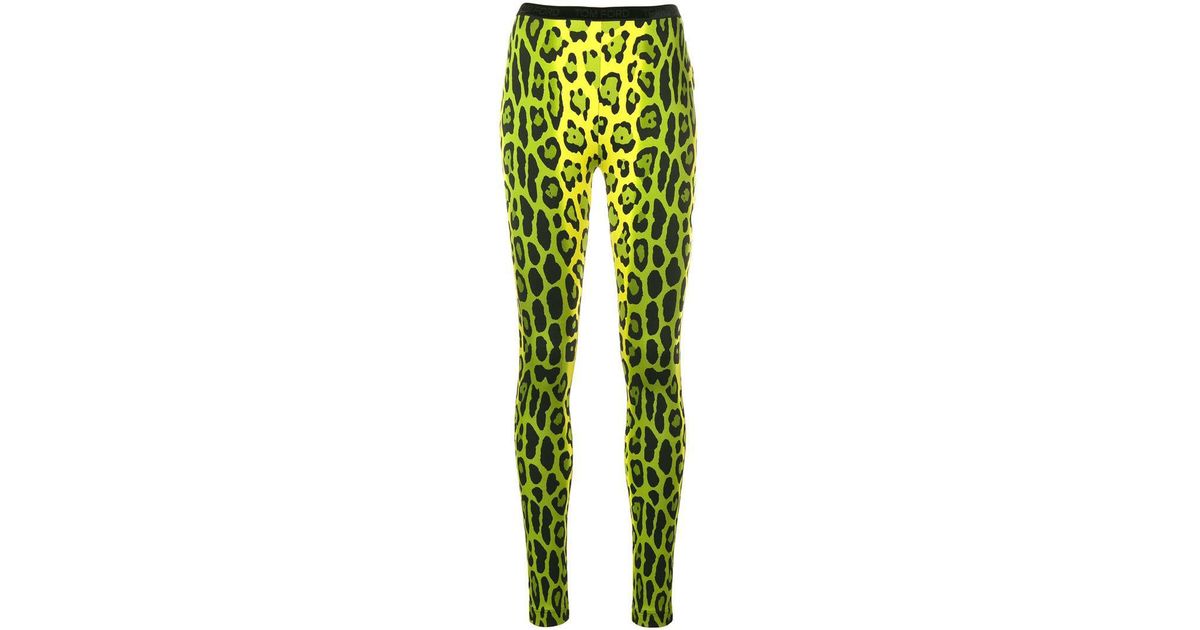 Tom Ford Leopard Print Skinny Trousers in Green