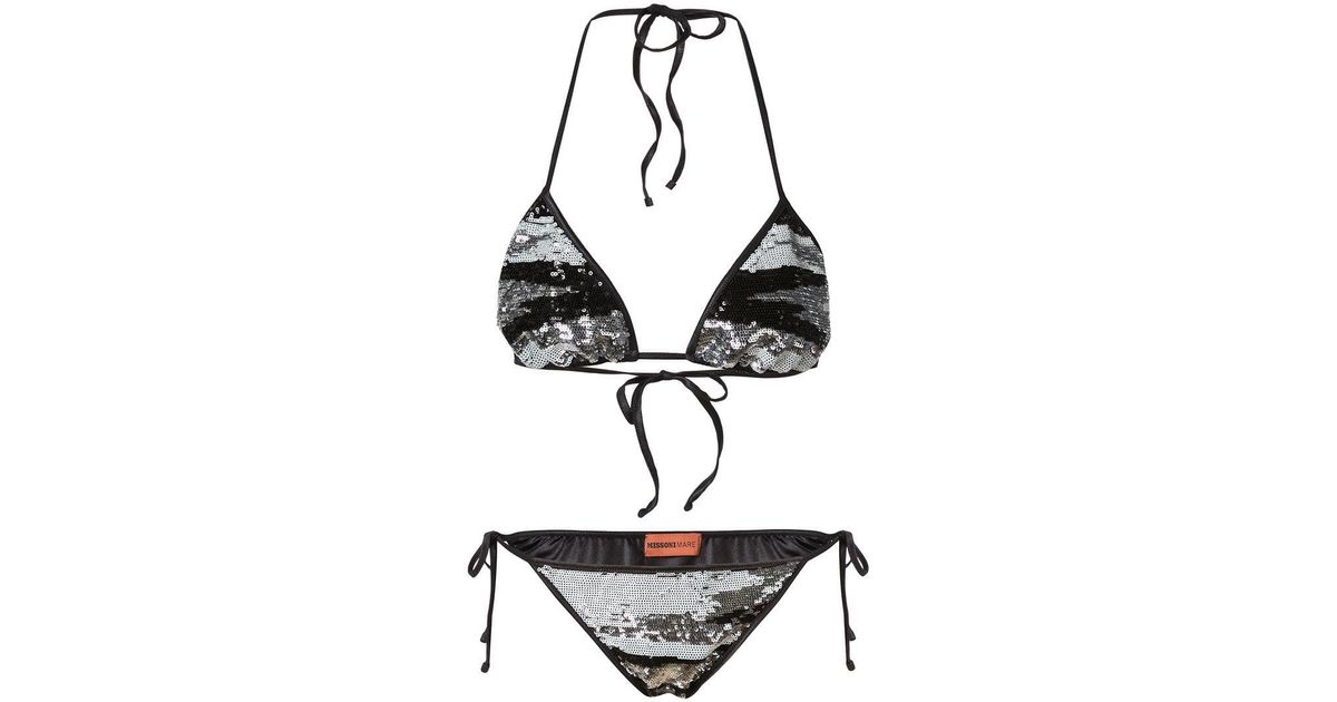 black sequin bikini top