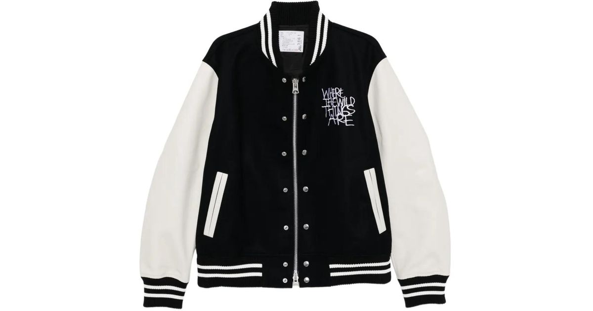 Sacai Where The Wild Thing Are Bomber Jacket in Black for Men | Lyst