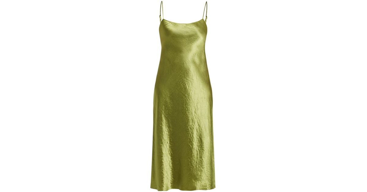 Vince Sheer Panelled Slip Dress in Green