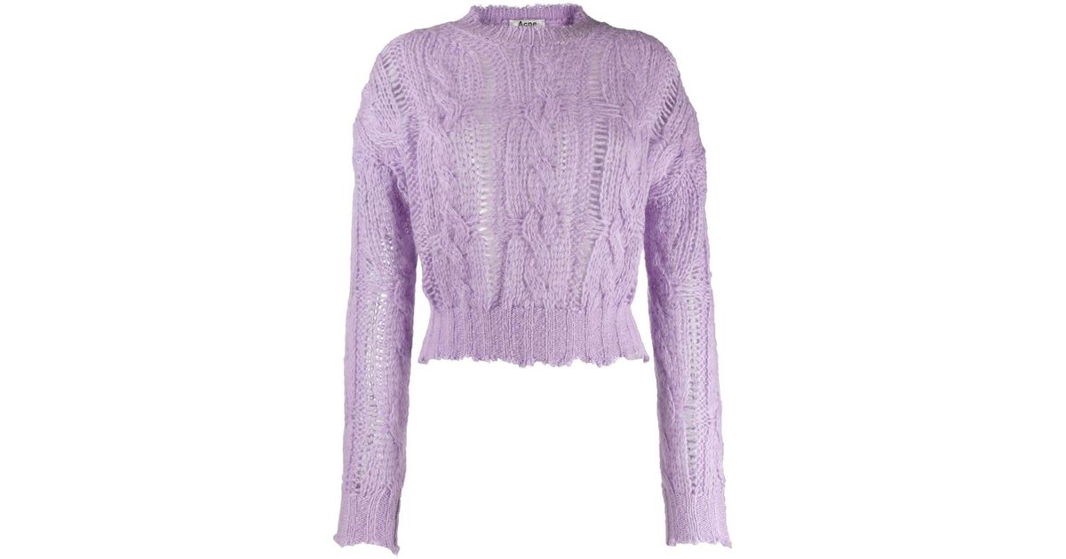 acne frayed cable knit sweater