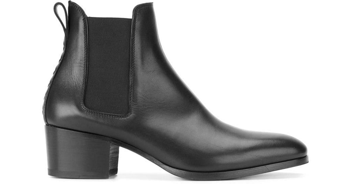 Bottega Veneta Block Heel Chelsea Boots in Black - Lyst
