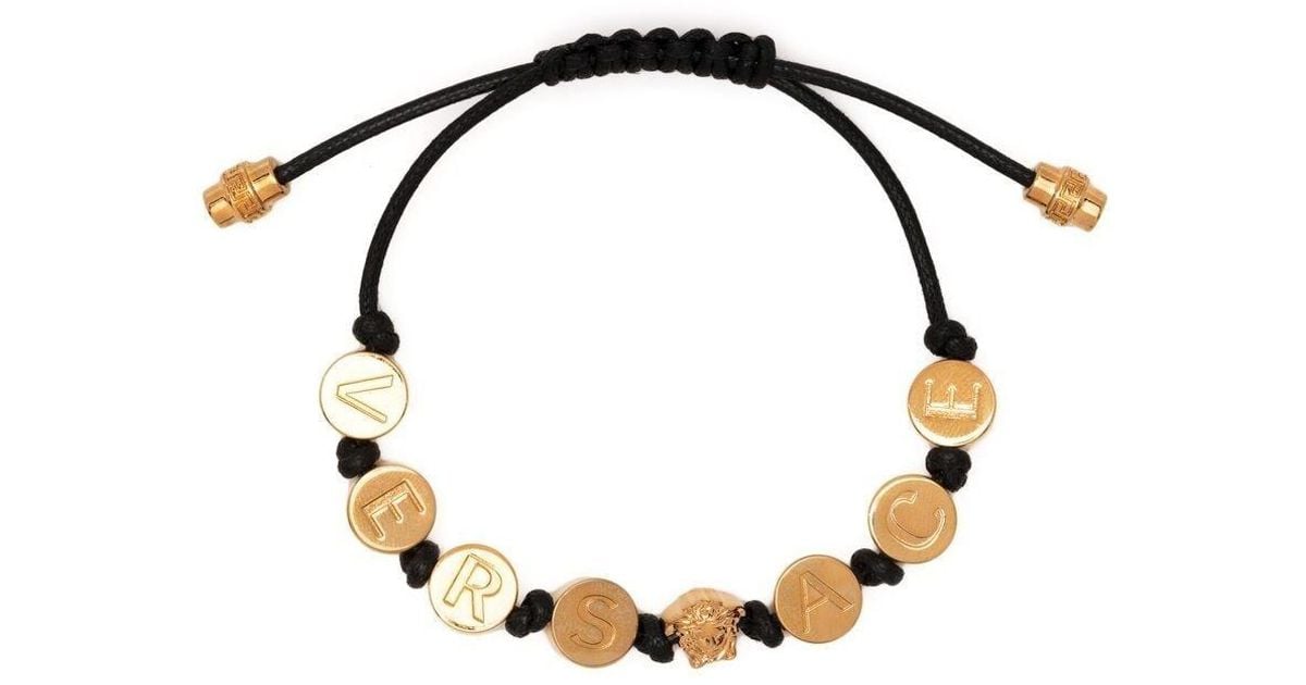 Versace Armband mit Logo-Perlen in Schwarz für Herren - Lyst