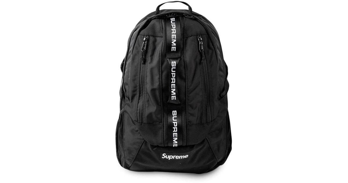 Supreme Logo Strap Backpack in Black | Lyst UK