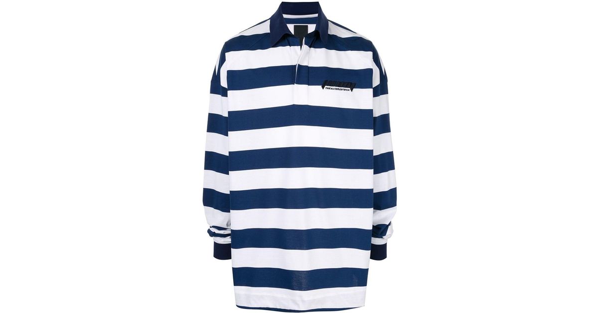 Juun.J Synthetic Striped Polo Shirt in White for Men - Lyst