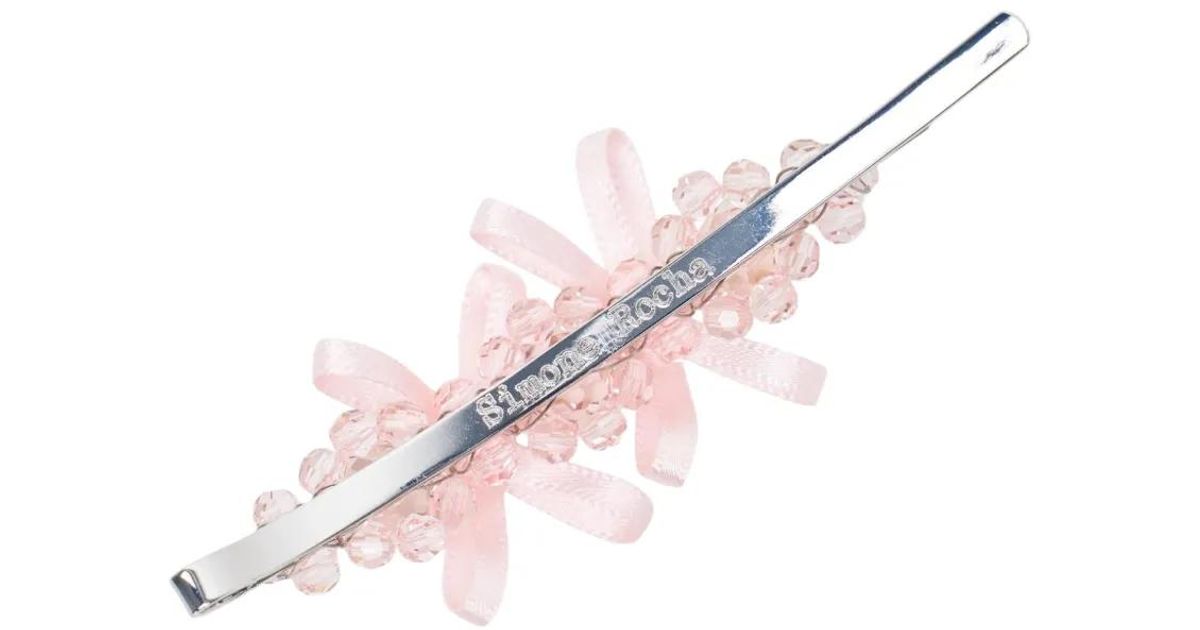 Simone Rocha Bow Flower Hair Clip in Pink | Lyst UK