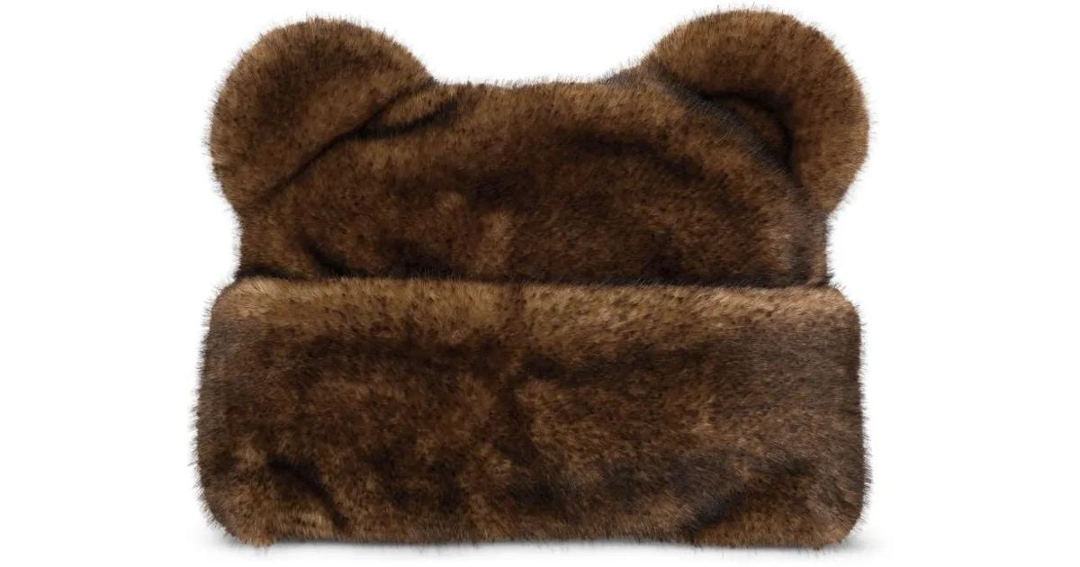 Marc Jacobs Brown Leopard Faux Fur Hat size 56 Mink hat Marc Jacobs Brown size 57 cm in Mink - 39935102 main image 2