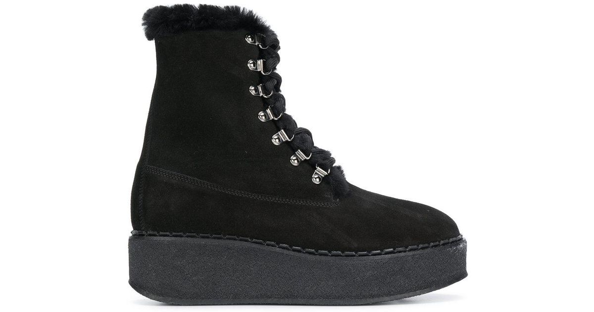 black platform sole boots