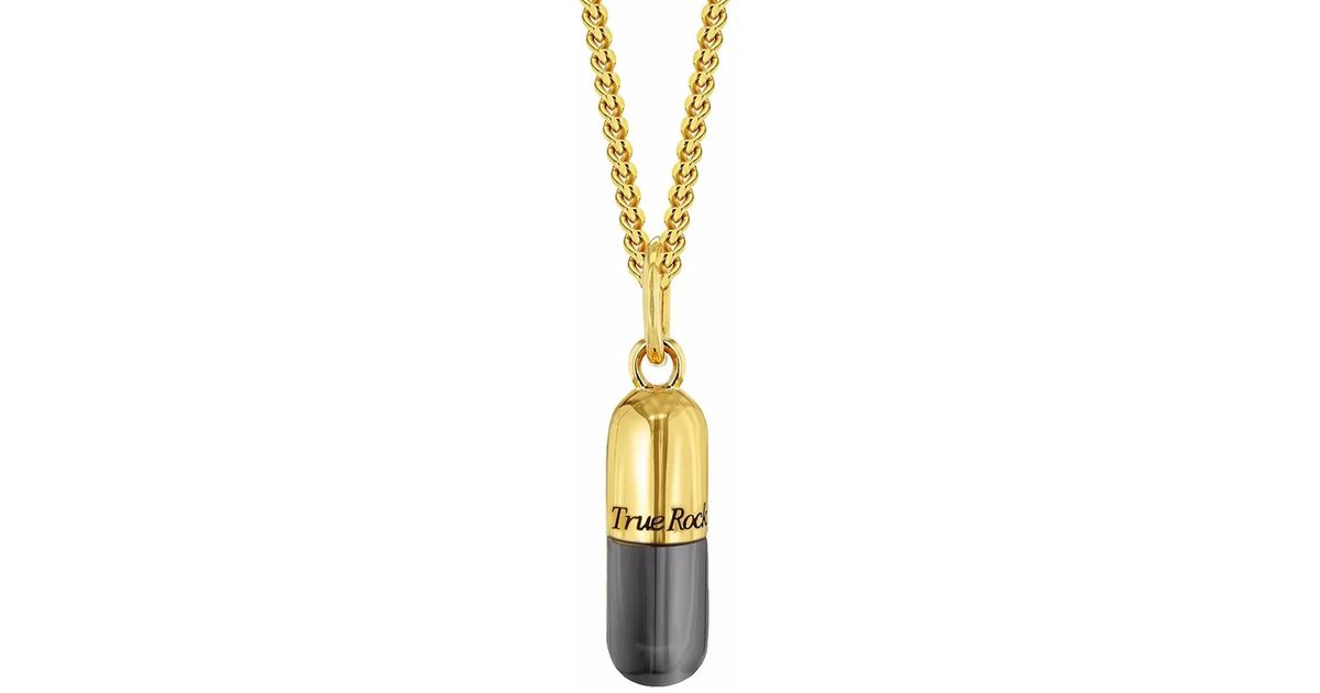 Mini Capsule With Rocks True Rocks Mini Pill Necklace in Metallic for Men | Lyst