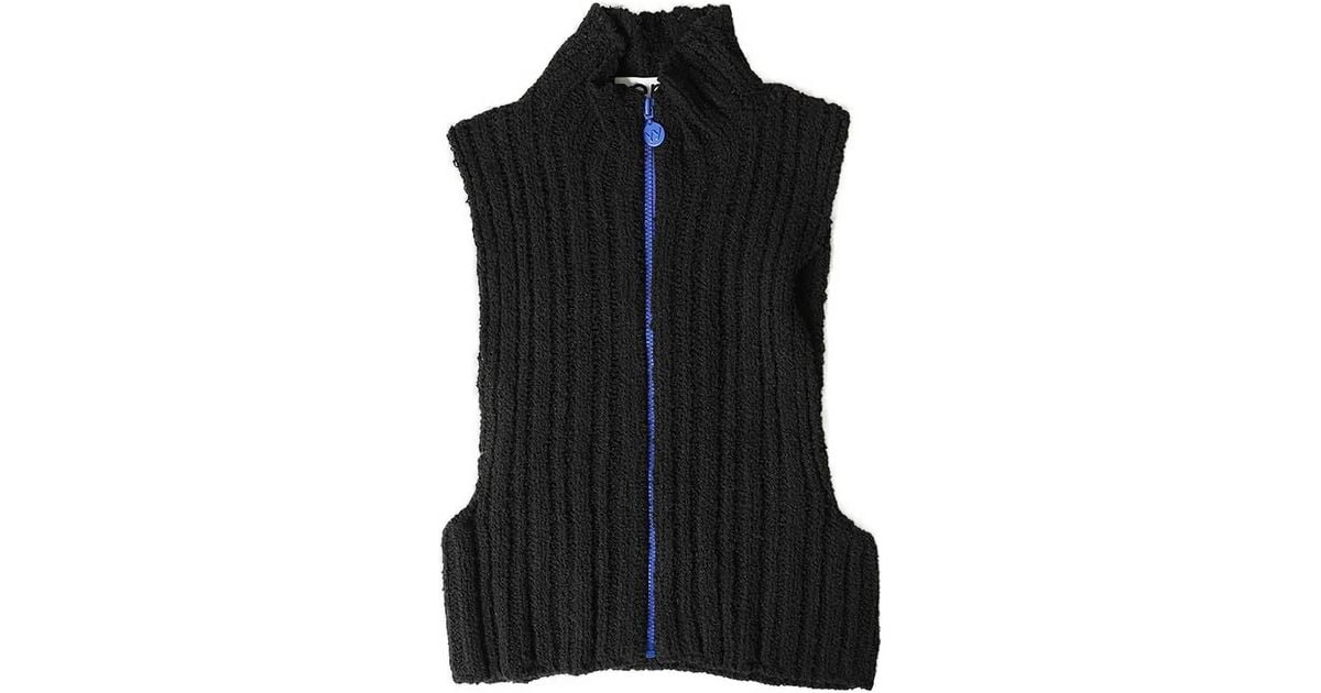 OPEN YY Tricot-Knit Waistcoat in Black | Lyst