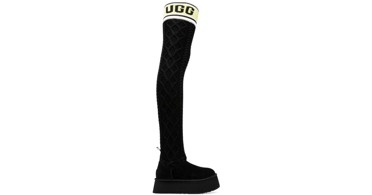 UGG Sweater Thigh-high Boots in Black Lyst UK
