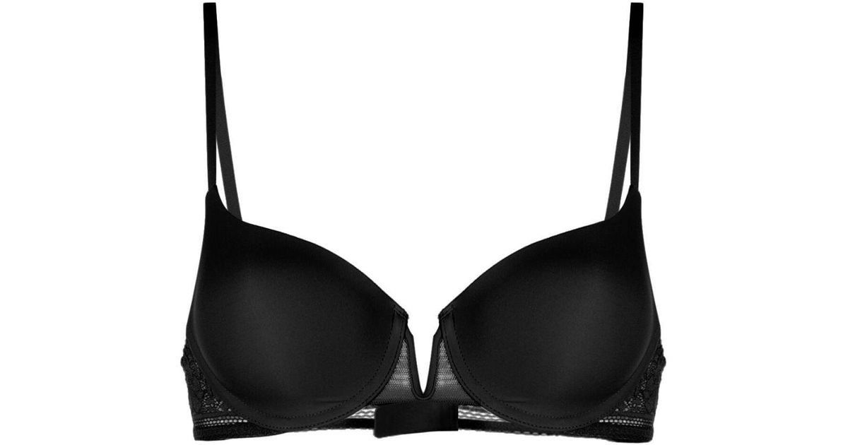 Wolford Laced Demi-cup Bra in Black | Lyst