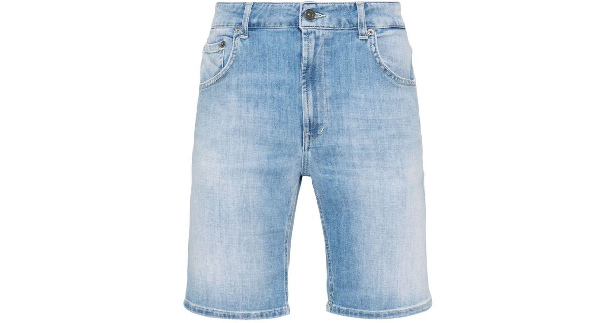 Dondup Straight leg Denim Shorts in Blue for Men Lyst