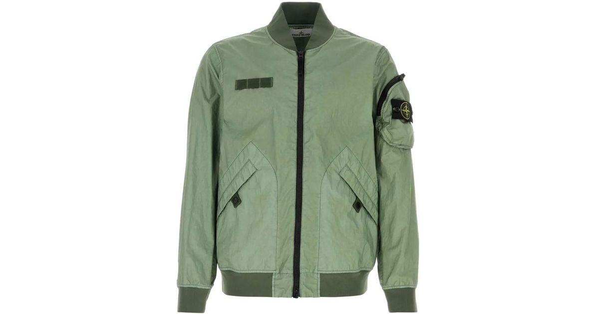Stone Island Compass-Badge Utility Bomber Jacket in Green for Men