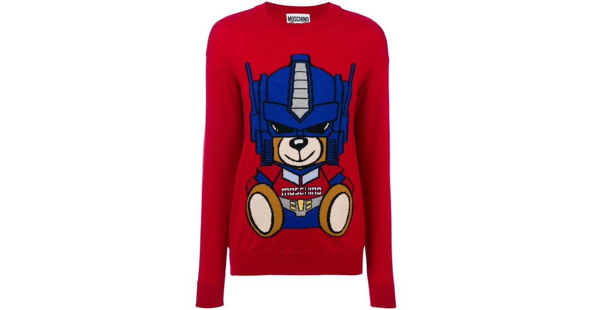 moschino transformer bear hoodie