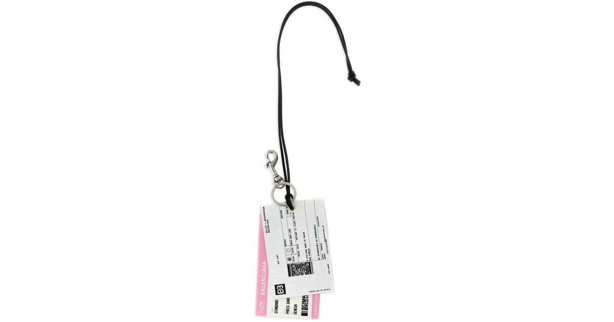 Balenciaga Train Ticket Keychain in White for Men | Lyst