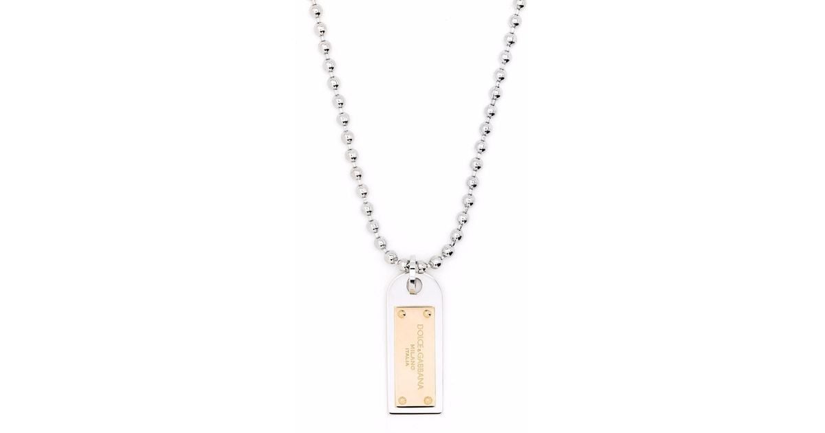 Dolce & Gabbana Two-tone Military Dog Tag Necklace in Metallic for Men |  Lyst