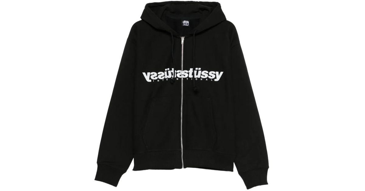 Stussy Mirror Zip-Up Hoodie in Black for Men | Lyst UK