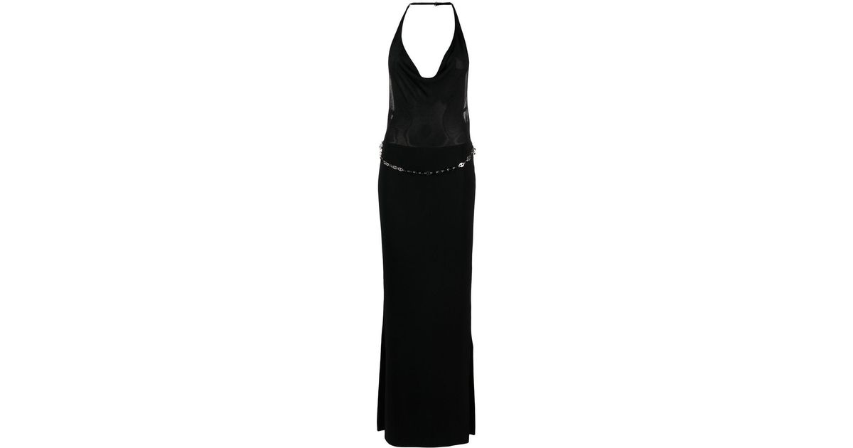 AYA MUSE Excelle Halterneck Cowl-neck Midi Dress in Black | Lyst UK