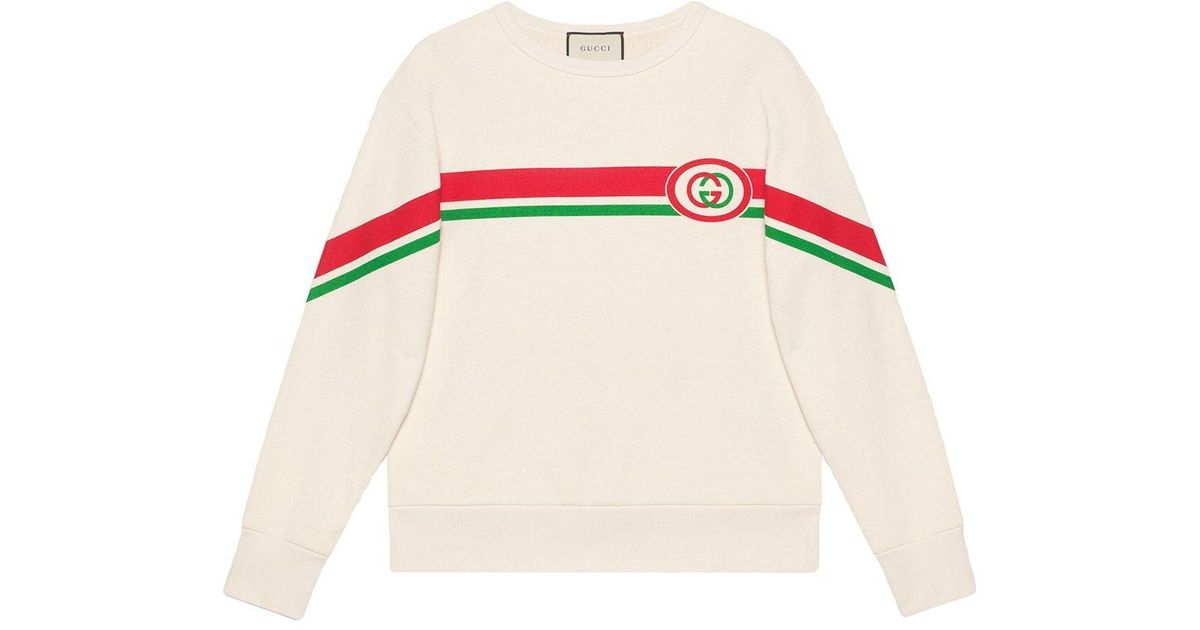 Gucci Felpa con stampa GG da uomo di colore bianco