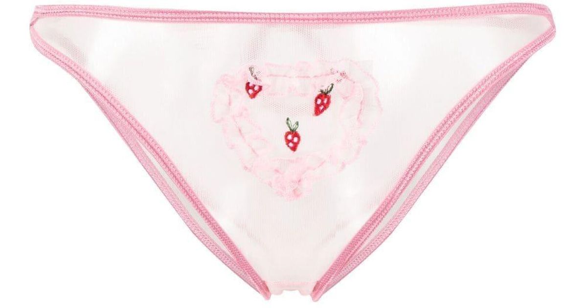 Le Petit Trou Fraise Heart-detailed Briefs in Pink | Lyst Canada