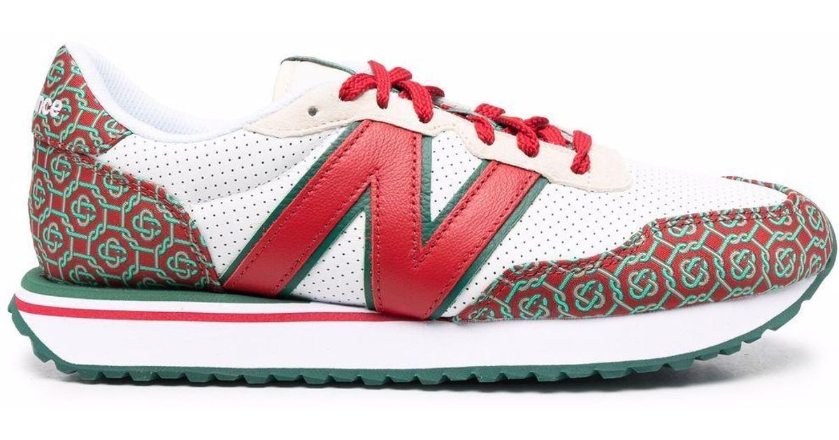 New Balance Leather X Casablanca 237 Low-top Sneakers in White | Lyst