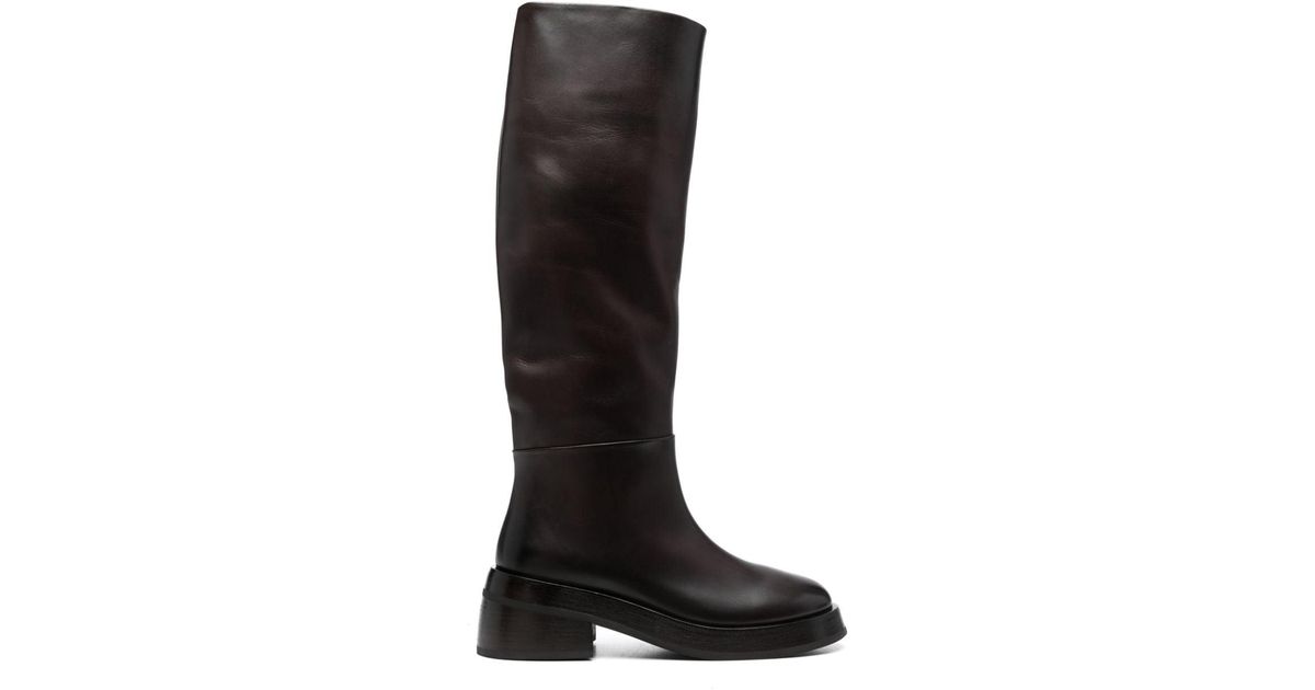 Marsèll Chamois 60mm Leather Boots in Black Lyst