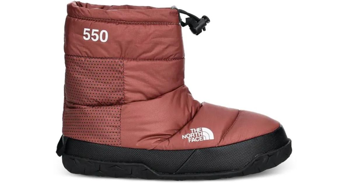 The North Face 550 Nuptse Quilted Snow Boots in Red | Lyst