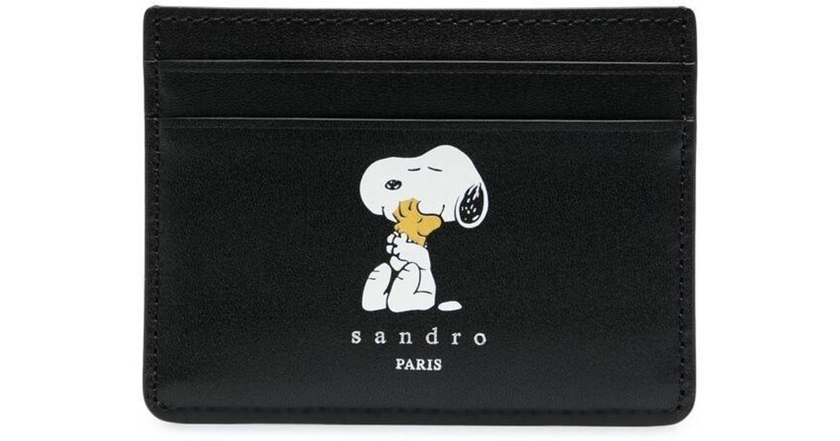 Porte-cartes Snoopy en cuir Sandro pour homme en coloris Noir | Lyst