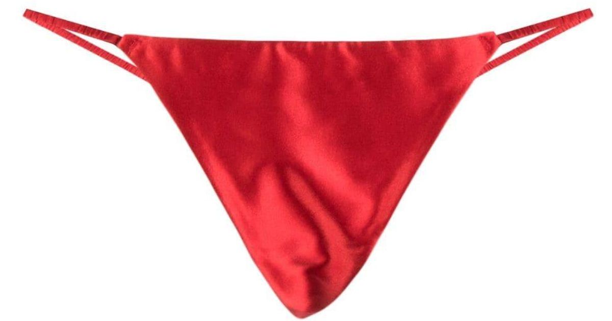 Fleur du Mal Crystal Luxe G-string Thong in Red | Lyst