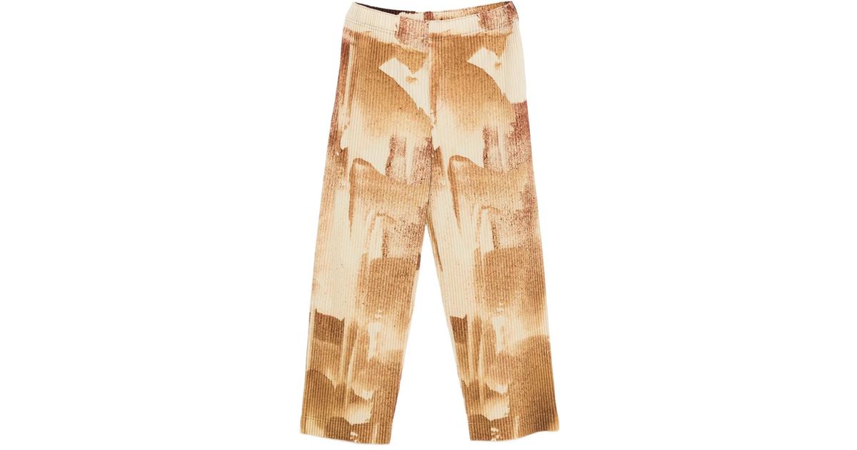 Homme Plissé Issey Miyake Wind Walk Trousers in Natural for