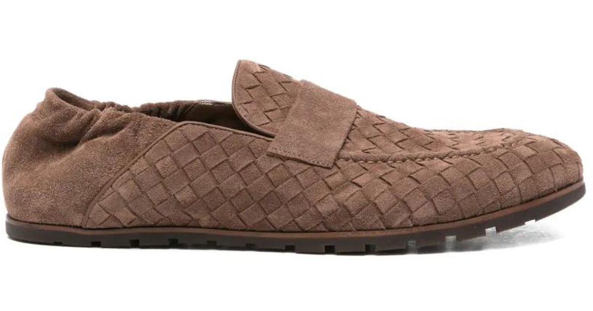 Neil Barrett Barrett Woven Leather Loafers in Brown for Men | Lyst