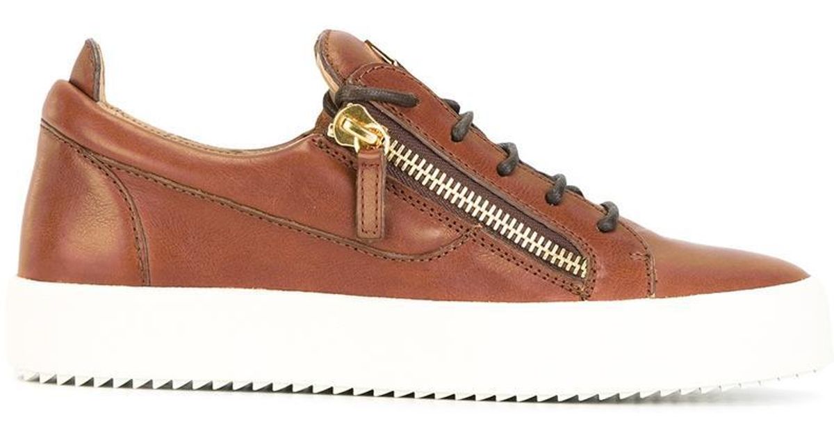Giuseppe Zanotti Leather Frankie Low-top Sneakers in Brown for Men - Lyst