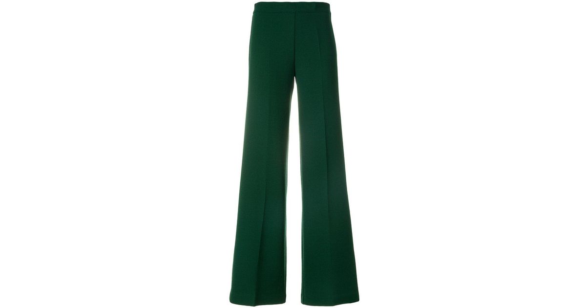 green flared pants