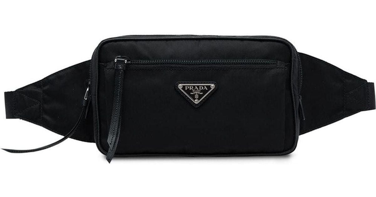 Prada Black Nylon Belt Bag Leather Cloth ref.129393 - Joli Closet