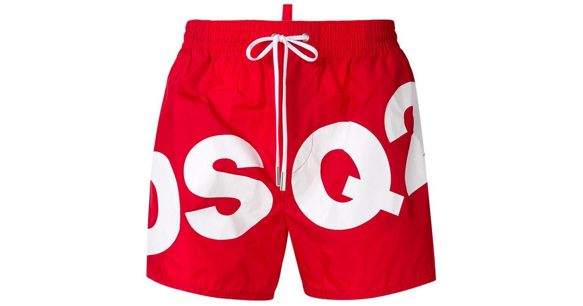 red dsquared swim shorts