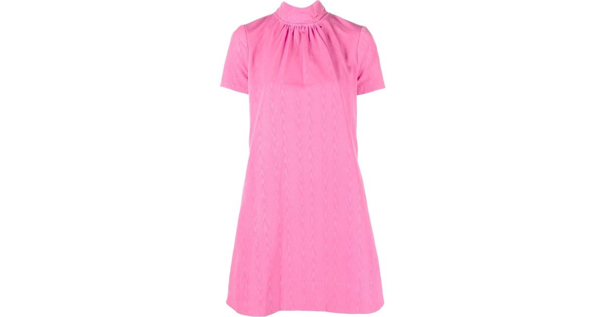 STAUD Cotton Ilana Bow-detail Mini Dress in Pink | Lyst