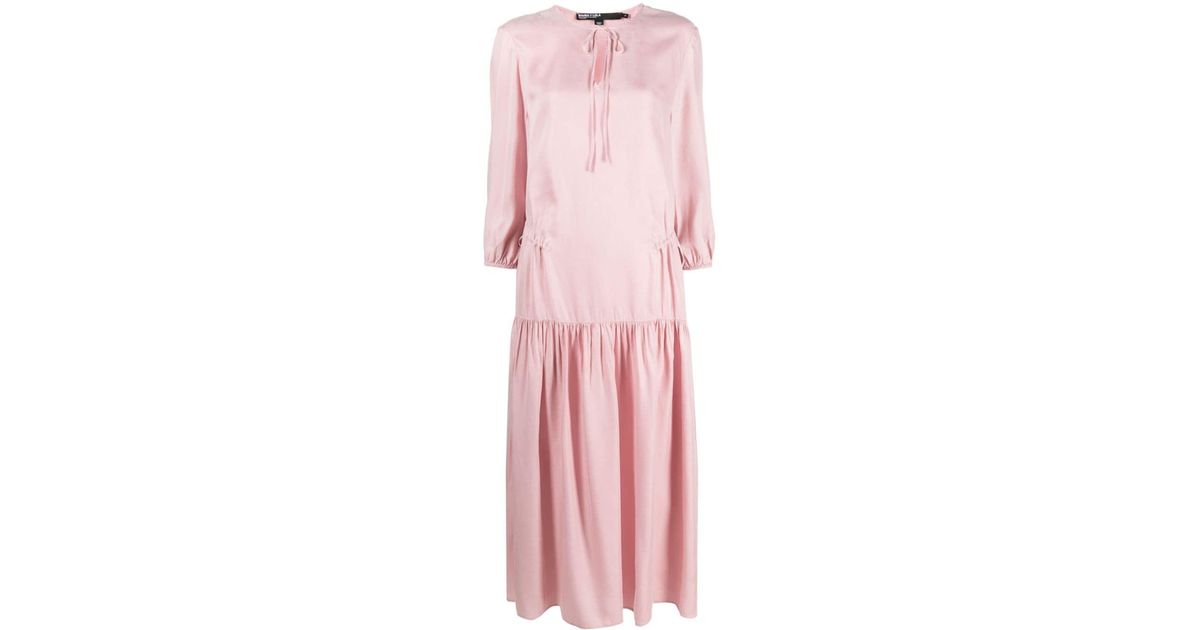 Bimba Y Lola Long-sleeve Tiered Maxi Dress in Pink