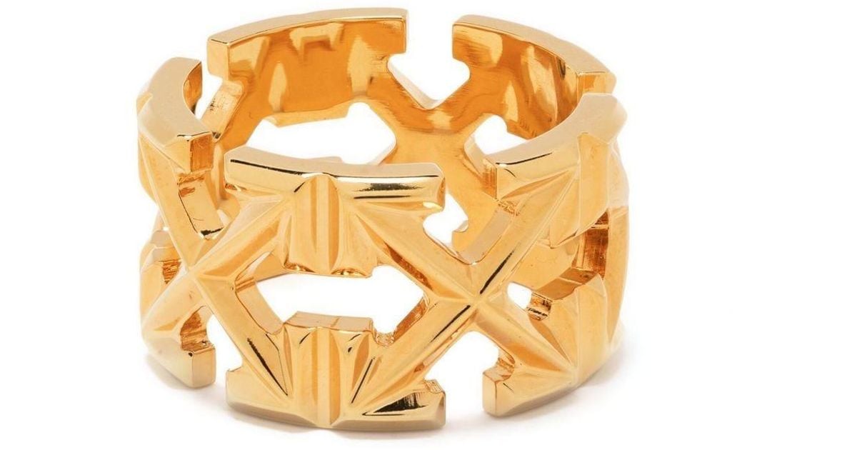 Off-White c/o Virgil Abloh Signature Arrows Motif Ring in Gold ...