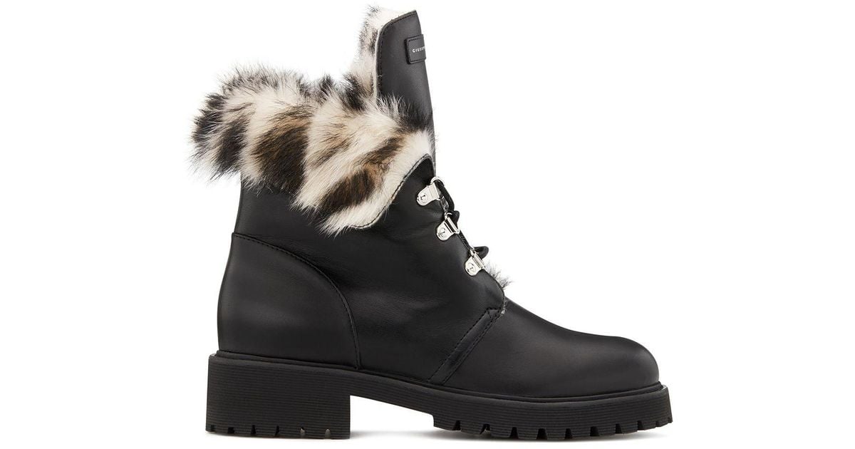 shearling lined combat boots