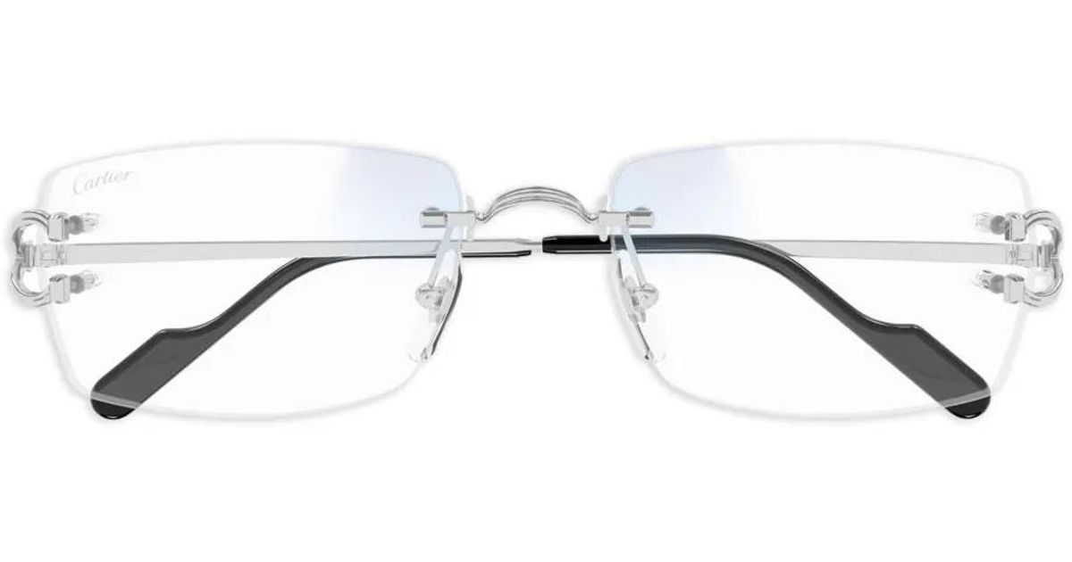 Cartier Metal-Frame Rimless Sunglasses in Brown for Men | Lyst UK